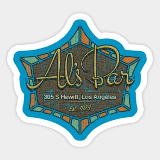 Al's Bar Los Angeles 1973 Sticker